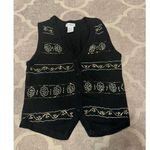 Sweater vest beaded holiday knit size small Black Photo 0
