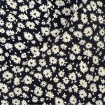 Vintage Ditsy Floral Print Long Sleeve Crepe Shirt Jacket Navy and Cream Medium Blue Photo 5