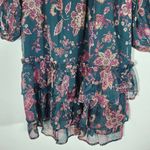 Band of Gypsies Band of the Free Green and Oxblood Paisley Boho Tiered Mini Dress NWT Size Small Photo 3