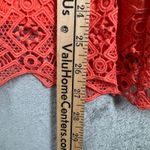 Chico's  Shirt Coral Orange Slub Lace Hem Top Womens XL Scalloped Crochet Detail‎ Photo 9
