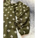 Sweet Wanderer Green Cold Shoulder Floral Embroidered Trim Blouse Size Medium Photo 6