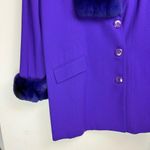Vintage Lily & Taylor Couture Womens Wool Fox Fur Trim Jacket Coat Sz 18 Purple Photo 6