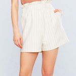Ganni  Moscow Ivory Pinstripe Paperbag Shorts S Photo 0