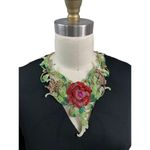 Stunning Runway Crystal Rose Necklace Lizard Butterfly Maybe Natasha Red Photo 7