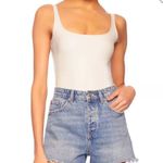 Susana Monaco  Vegan‎ Leather Thong Bodysuit M Women’s - Blanched Almond $148 Photo 1