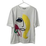 ZARA  White Embroidery T-shirt(Size Small) Photo 2
