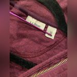 L.L. Bean Size XS Burgundy Quilted Mock Neck Quarter Zip Sweatshirt Leather Pull Red Photo 7