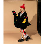 Dressed in Lala Child of the Universe Oversized Cardigan Size L/XL Black Photo 1