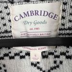 Cambridge Dry Goods Black Fair Isle Lambswool Open Front‎ Cardigan Sweater Small Photo 3