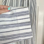 Madewell Linen-Cotton Paperbag Pants in Dark Baltic Stripe Size 4 Beachy Summer Photo 7
