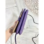 Patricia Nash Penley Raffia Straw Violet Flap Adjustable Crossbody Bag Photo 5