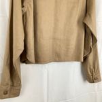 Level99 Evereve Womens L Tan Crop Linen Blend Utility Jacket Chore Work Ranch Size L Photo 9