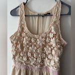American Eagle Outfitters Cream and Pink Crochet Floral Lace Dress Photo 1