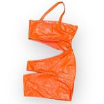 Michael Costello  x REVOLVE Kolt Mini Dress Women's XL Orange One Shoulder Cutout Photo 2