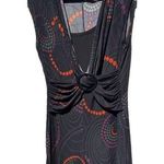 Vintage J.T.B Women’s Black Red Dotted Long Dress Sz Small Waist Belt Y2K Photo 0