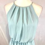 Francesca's Francesca’s Aina Be sky blue pleated halter top chiffon dress size medium Photo 1