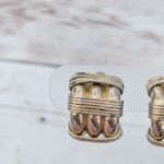 Vintage Clip On Earrings Chunky Industrial Hoops Photo 1