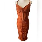 NWT Plus Women’s Bodycon Ruched Party Formal Cocktail Dress Rust / Orange Knee Orange Size undefined Photo 1