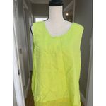 Flax  lime green tank large linen scoop neck Photo 1