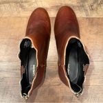 Lands' End Lands’ End Scalloped Edge Brown Leather Ankle Boots Photo 14