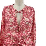 J.Crew Tie-waist Tunic Beach Dress Tossed Floral Print Pink Size XS Photo 3