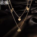 18K Gold Plated Layered Love Heart Pendant Necklace for Women Photo 0