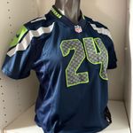 Nike Seattle Seahawks #24 marshal lynch jersey, stitched on field jersey, size med Photo 12