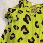Trendy Green Leopard Print Dress Multiple Size L Photo 1