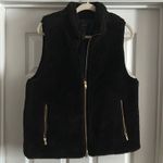 J.Crew Black Fleece Vest with Gold Zippers Photo 0