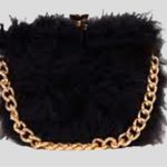 Urban Expression Urban Expressions black faux fur gold chain purse! Photo 2