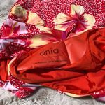 ONIA  Floral One Piece Swimsuit Hibiscus Flowers Tie Front L Photo 6