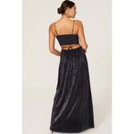 SIMKHAI Daisy Cutout maxi Gown navy blue chiffon plisse pleated glam dress 8 Photo 1