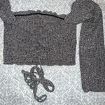 SheIn Ribbed Grey tube top with attached sleeves corset lace up size L Photo 3