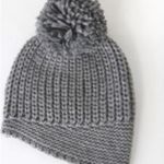 Lulus Lakewood GREY KNIT POM POM BEANIE PomPom Winter Hat Toboggan Chunky Gray Photo 1