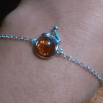 Baltic Amber Round Stone Sterling Silver Bracelet (6 Inch) Photo 2
