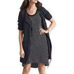 CAbi ATC Wink Black & White Striped Sleeveless Midi Dress Size M Style #5946 Photo 6