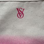 Victoria's Secret NWT Victoria’s Secret Ombré Beach Bag Tote Pink Cream Canvas Lined Fringe Fem Photo 2