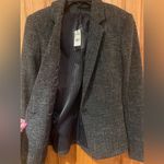 EXPRESS Editor One-Button Suit Business Career Work Stretch Black Blazer Size 2 Photo 8