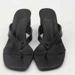 Cink Me Faux Vegan Leather Heeled Sandals Black Thong Size 39 US 6 Photo 1