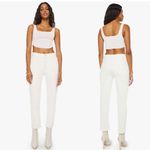 Mother The Tomcat Ankle Straight Leg Jeans in Cream Puffs 29 White Photo 7
