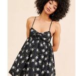 Free People NEW!  In A Bubble Mini Dress black floral size medium $128 Photo 0