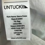 UNTUCKit for Her Sierra Dress Women's 6 White Blue Fruit Print Puff Sleeve NWT Photo 7