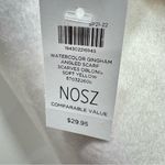 Chico's Chico’s Soft Yellow and White Watercolor Gingham Oblong Angled Scarf Photo 3