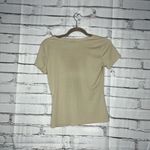 Hillard & Hanson Cream Fitted Tie Front T-Shirt V-Neck Drawstring Neckline SZ XS Photo 8