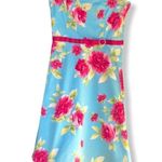 J.T.B. Floral Strapless Dress‎ Blue Size 8 Photo 9