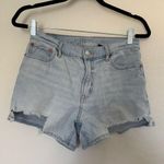 American Eagle Denim Shorts Light Wash Relaxed Jean Short Cut Distressed Casual Photo 0