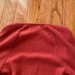 Urban Outfitters berry red ribbed square neck long sleeve top Photo 11