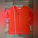 Free People We The Free Back At It Henley Oversized Orange Long Sleeve Top XS NWOT Photo 9