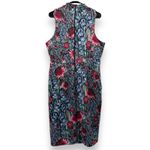 ASOS  Purple Pink Green Floral Print Sleeveless Sheath Midi Dress Size‎ 14 Photo 3