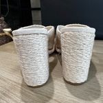 Qupid  Natural Jute Criss-Cross Strap Block Heels Mule Shoes Sandals Size 8.5 Photo 4